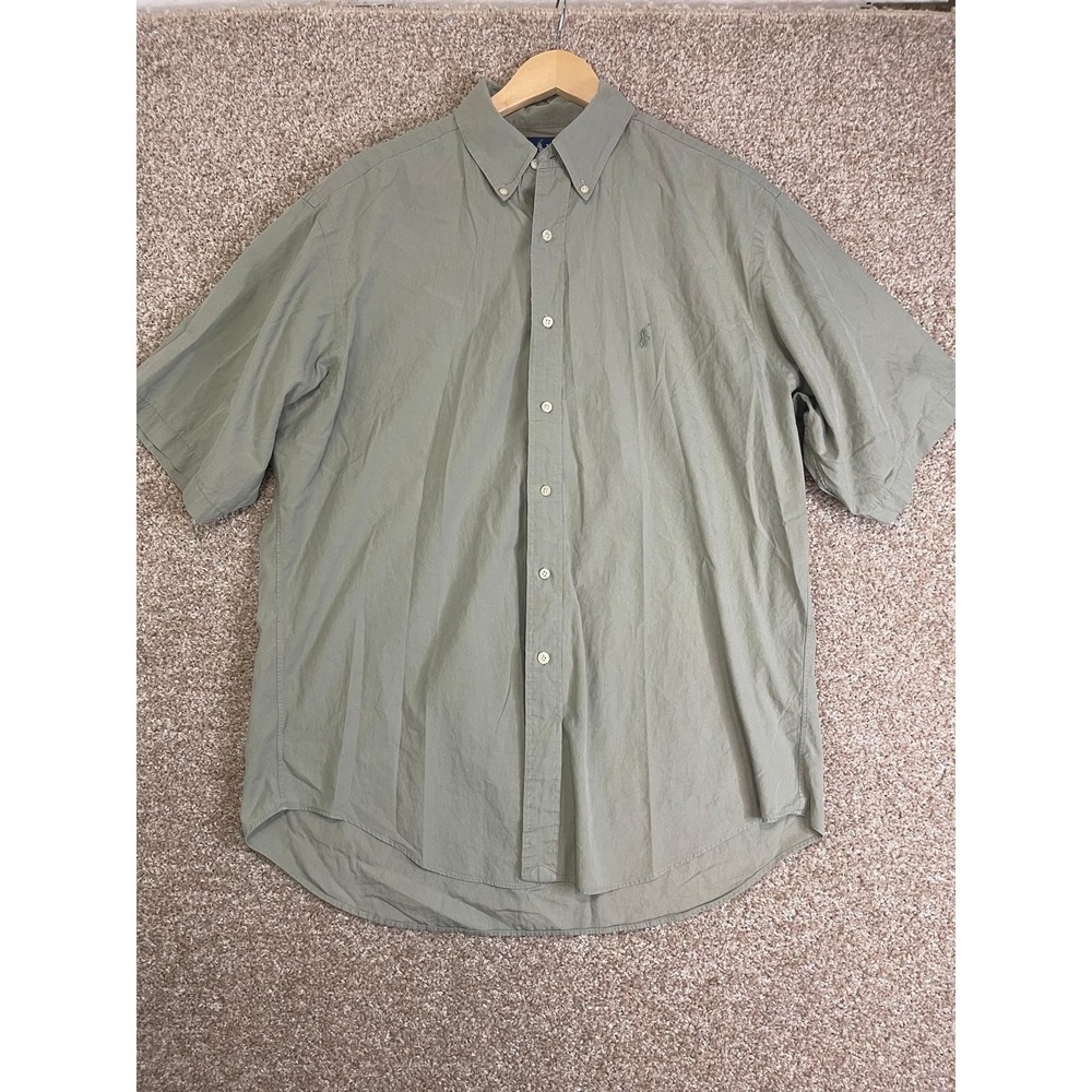 Ralph Lauren Men's Blue Blaire Short Sleeve Button Down Shirt Size‎ 16 1/2